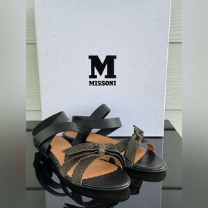 Missoni Elegant Black and Tan Sandals